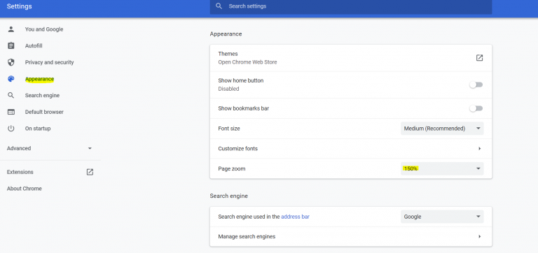 how-to-change-google-chrome-default-zoom-for-large-screen-technig
