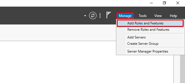 Add Roles and Features using Server Manager