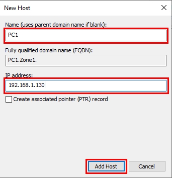 Adding New Host A in a Primary DNS Zone